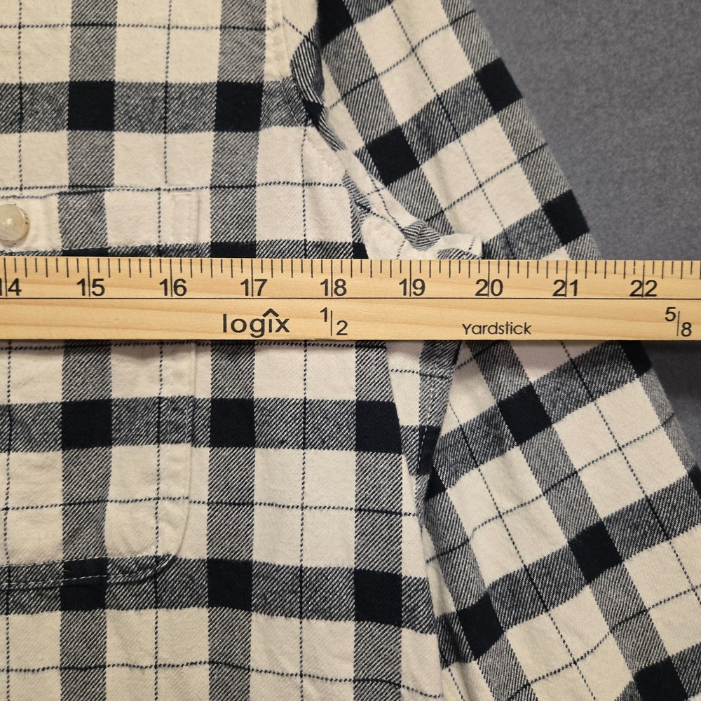 Filson Button Down Shirt Women's L White Black Plaid Cotton Flannel Long Sleeve - Picture 6 of 10